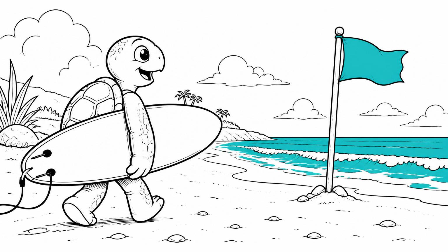 A beginner walking to the water with a big soft-top, small friendly waves ahead.