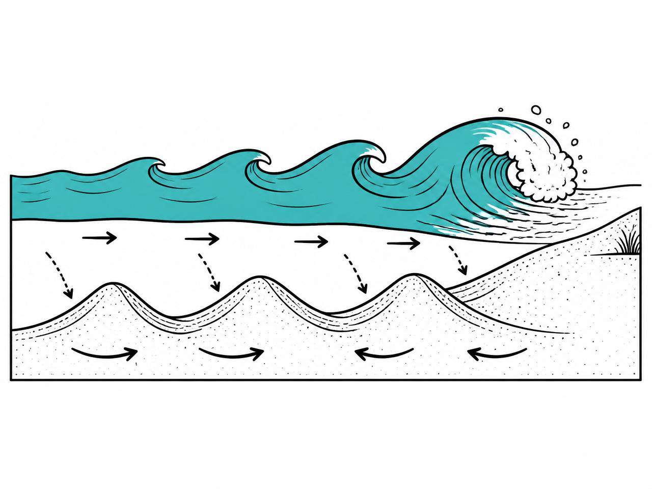 A beach break: waves breaking over shifting sandbars.